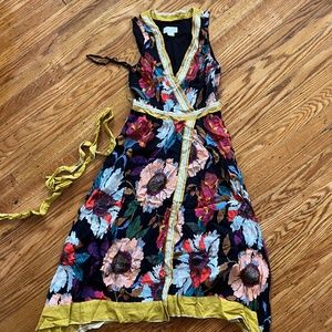 Anthro floral Wrap dress